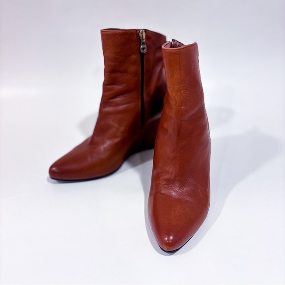 PEDRO MIRALLES – Brown leather‎ wedge ankle boots * - Picture 4 of 7